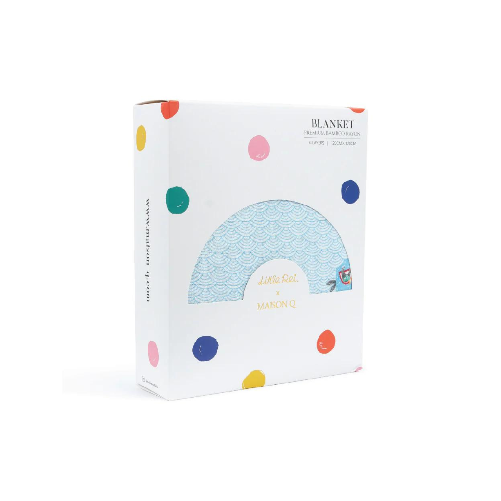 Little Rei x Maison Q Blue Funfair Rides 4-layer Blanket