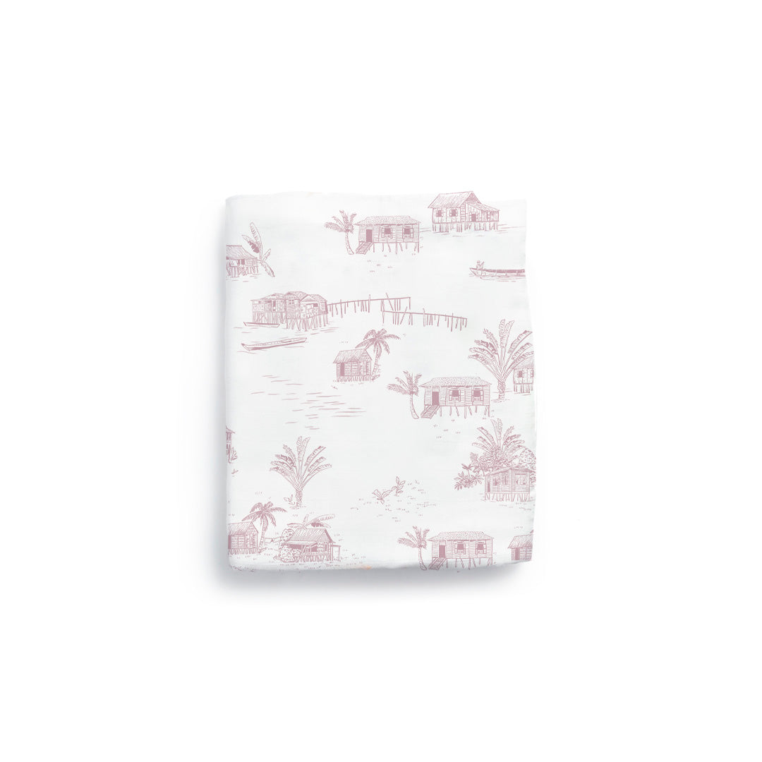 Little Rei Bamboo Swaddle Blanket Single (Rustic Print)