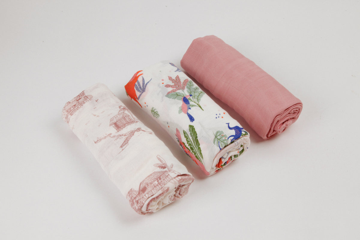 Little Rei Bamboo Swaddle Blankets (3pc)
