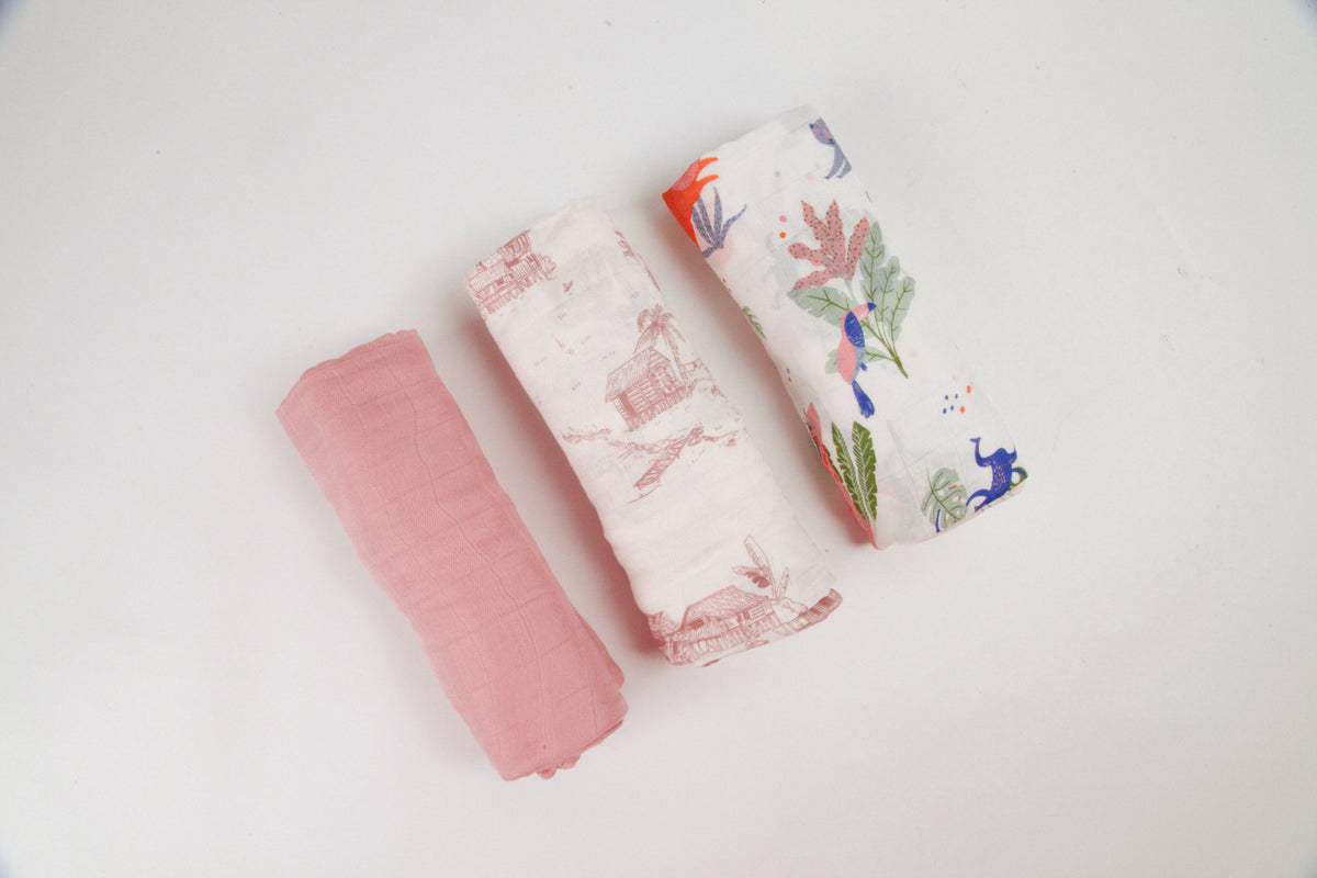 Little Rei Bamboo Swaddle Blankets (3pc)