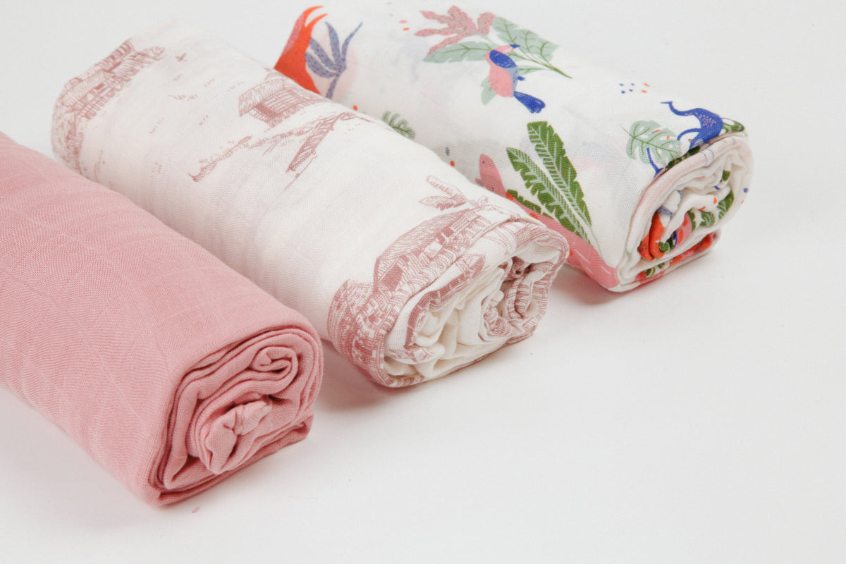 Little Rei Bamboo Swaddle Blankets (3pc)