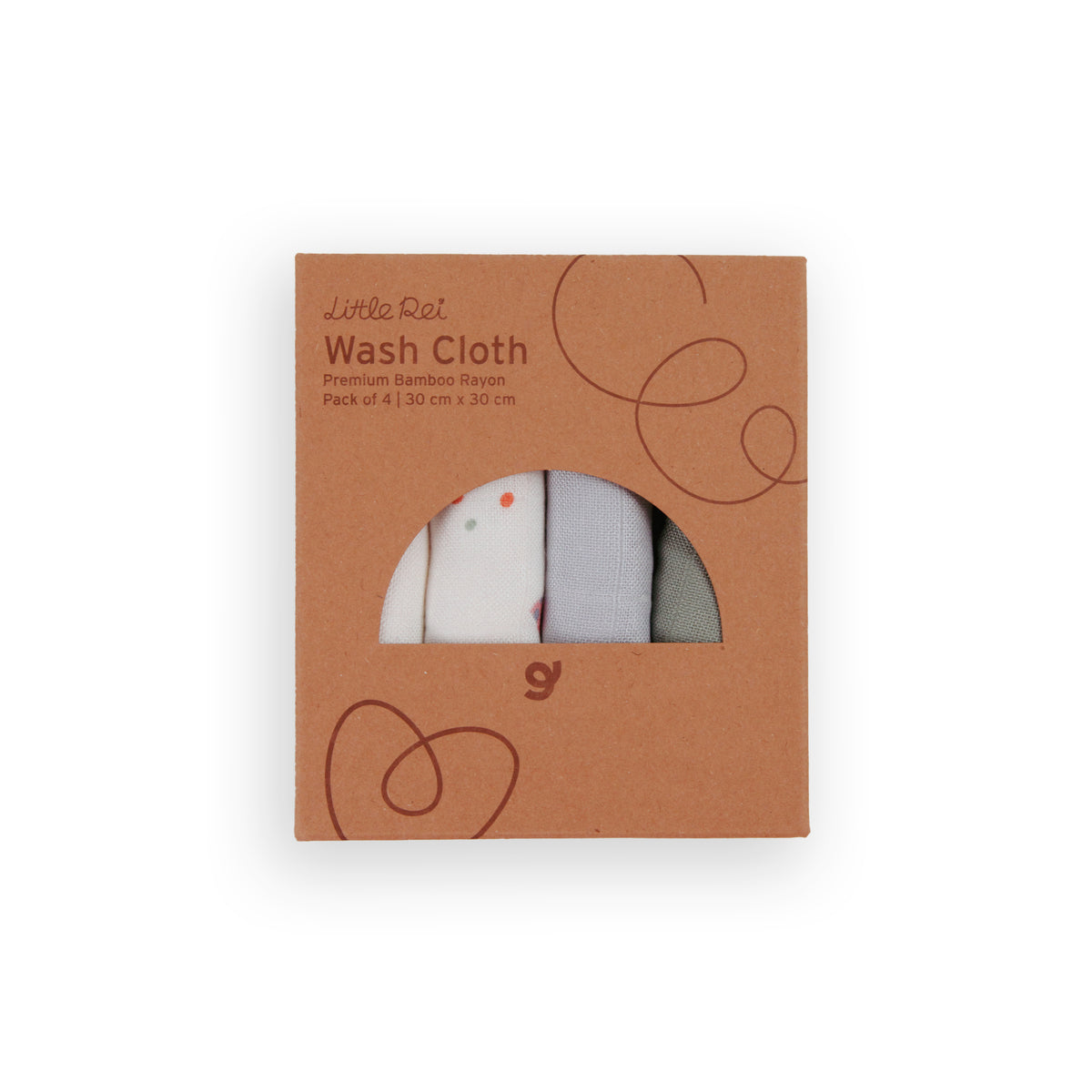 Little Rei Bamboo Wash Cloth 4pc