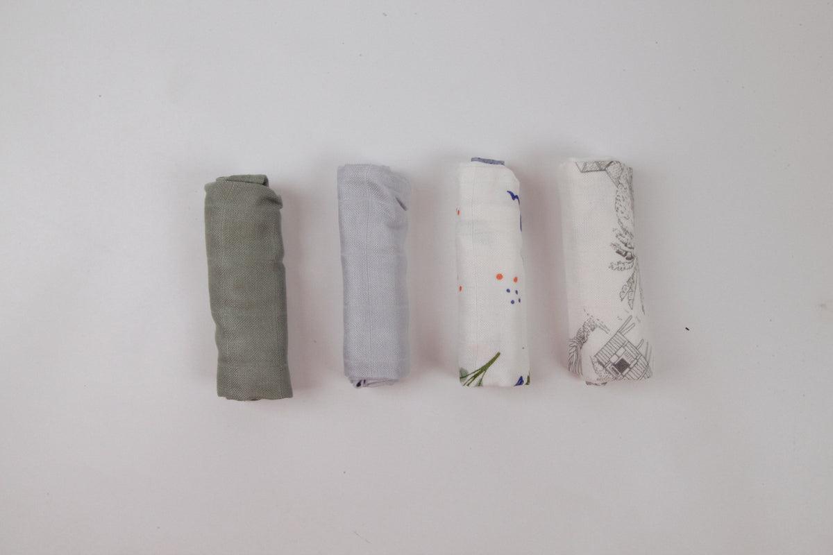 Little Rei Bamboo Wash Cloth 4pc