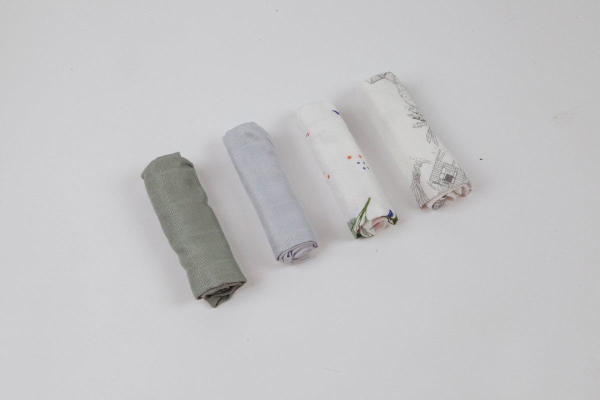 Little Rei Bamboo Wash Cloth 4pc