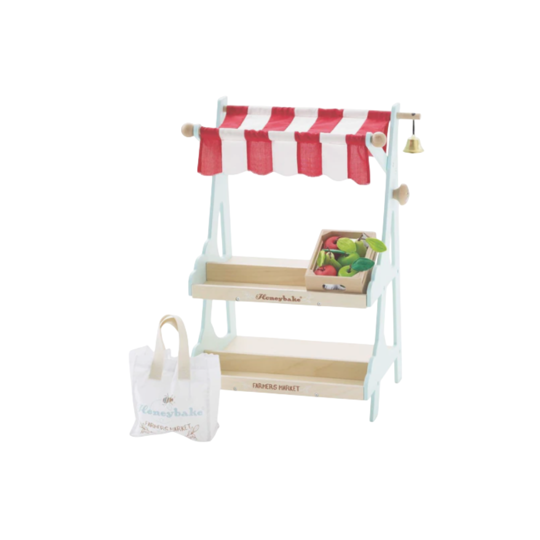 Le Toy Van Wooden Market Stall & Fruit Play Food Crate