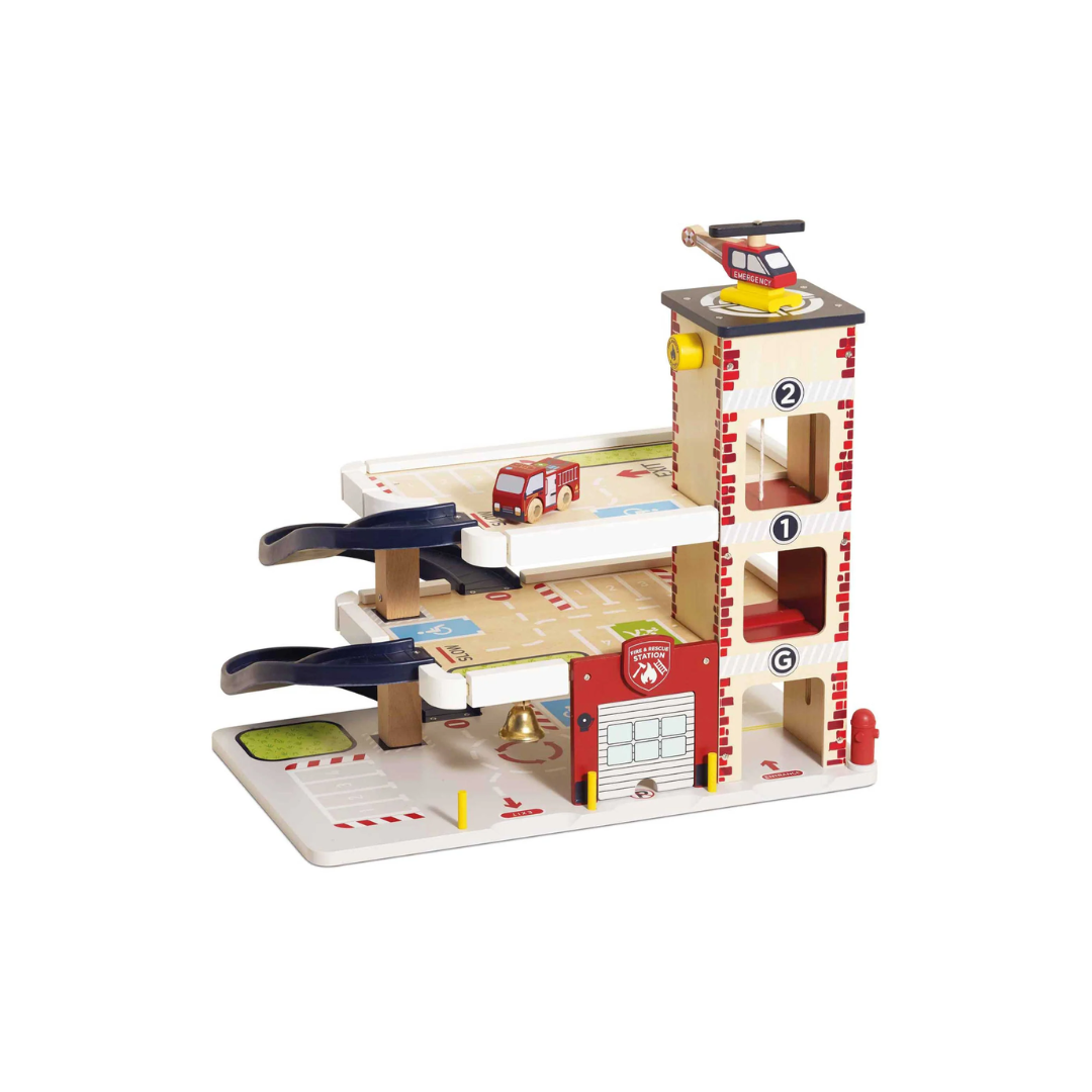 Le Toy Van Fire & Rescue Wooden Garage
