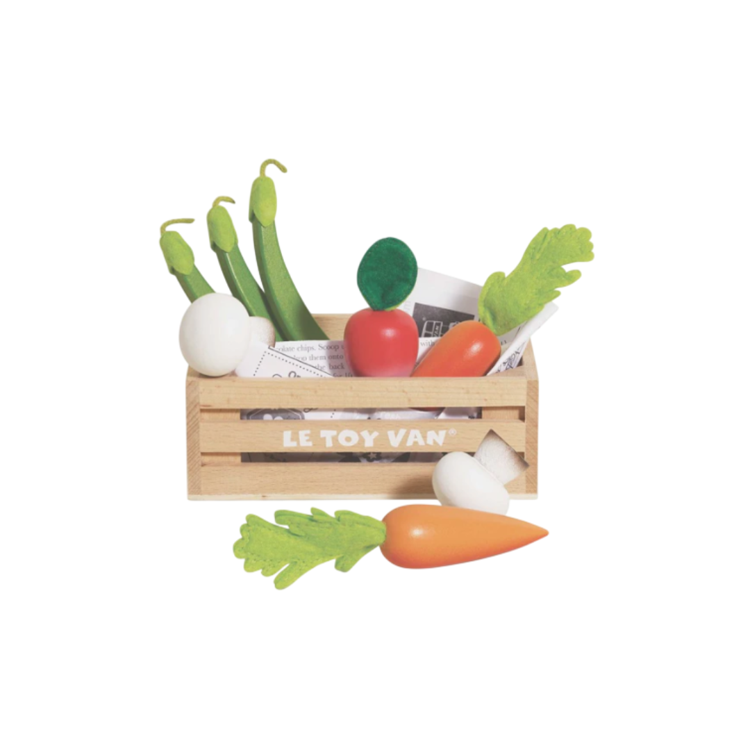 Le Toy Van Wooden Market Crate (Harvest Vegetables)