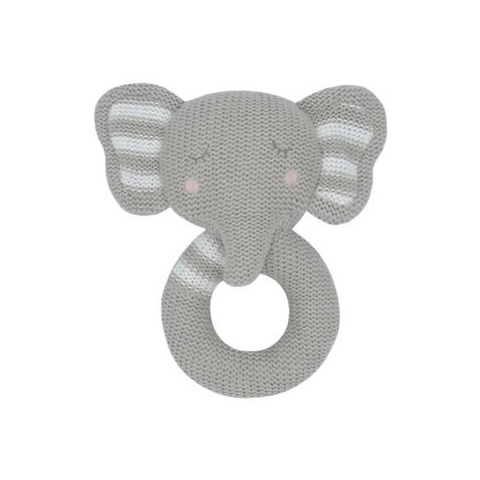 Living Textiles Knitted Rattle - Ella the Elephant