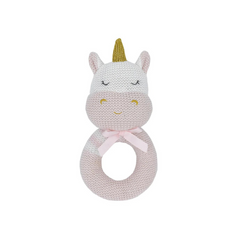 Living Textiles Knitted Rattle - Kenzie the Unicorn