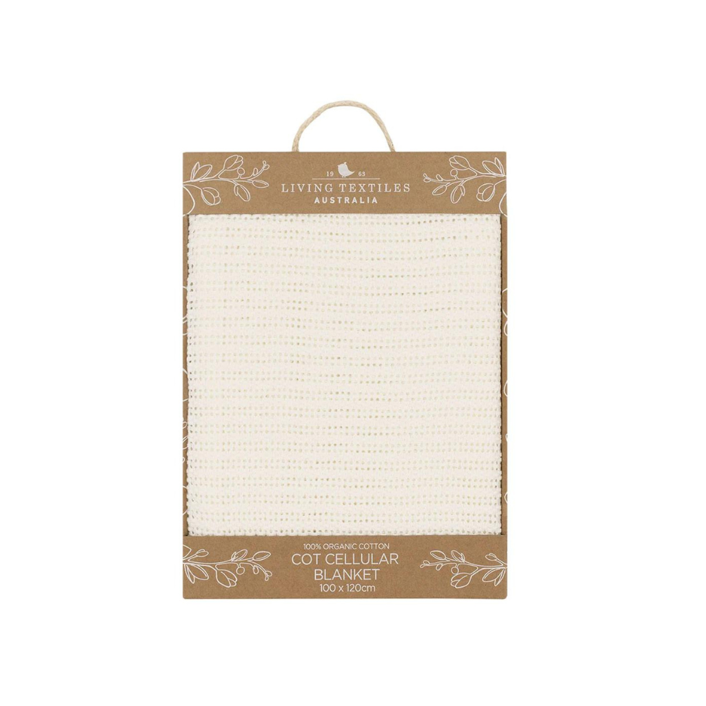 Living Textiles Organic Cot Cellular Blanket - Natural White