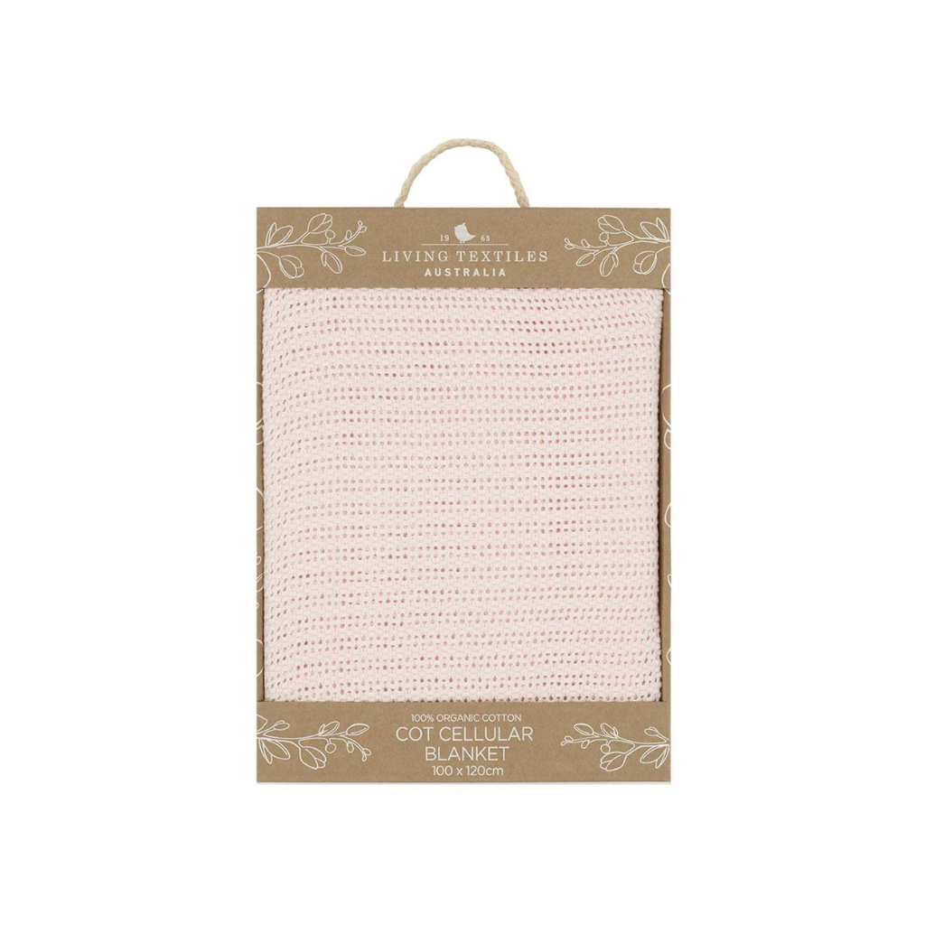 Living Textiles Organic Cot Cellular Blanket - Rose Quartz