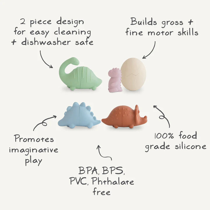 Mushie Dino Mold Free Bath Play Set