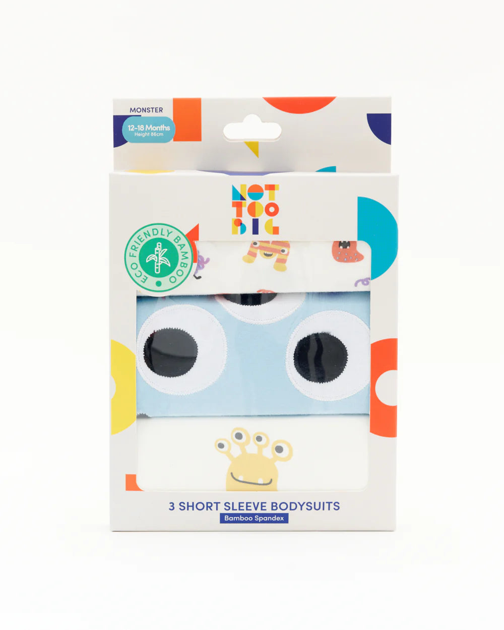 Not Too Big Monster Bodysuit (3 Pack)