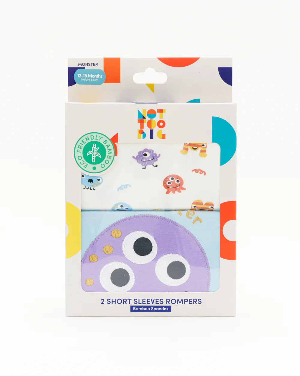 Not Too Big Monster Romper (2 Pack)