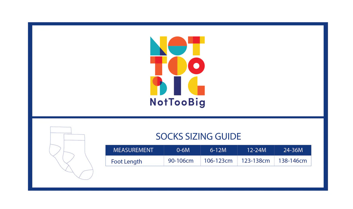 Not Too Big Solid Colours Bamboo Socks (2 Pack)