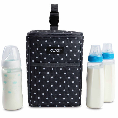 Freezable Double Baby Bottle Bag - Polka Dots