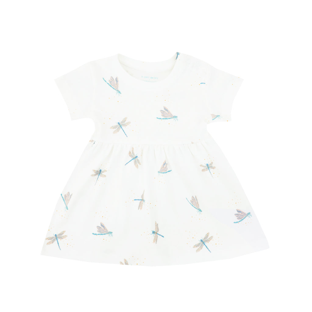 Motherswork x Le Petit Society Baby Girl Organic Dress in Dragonfly Print