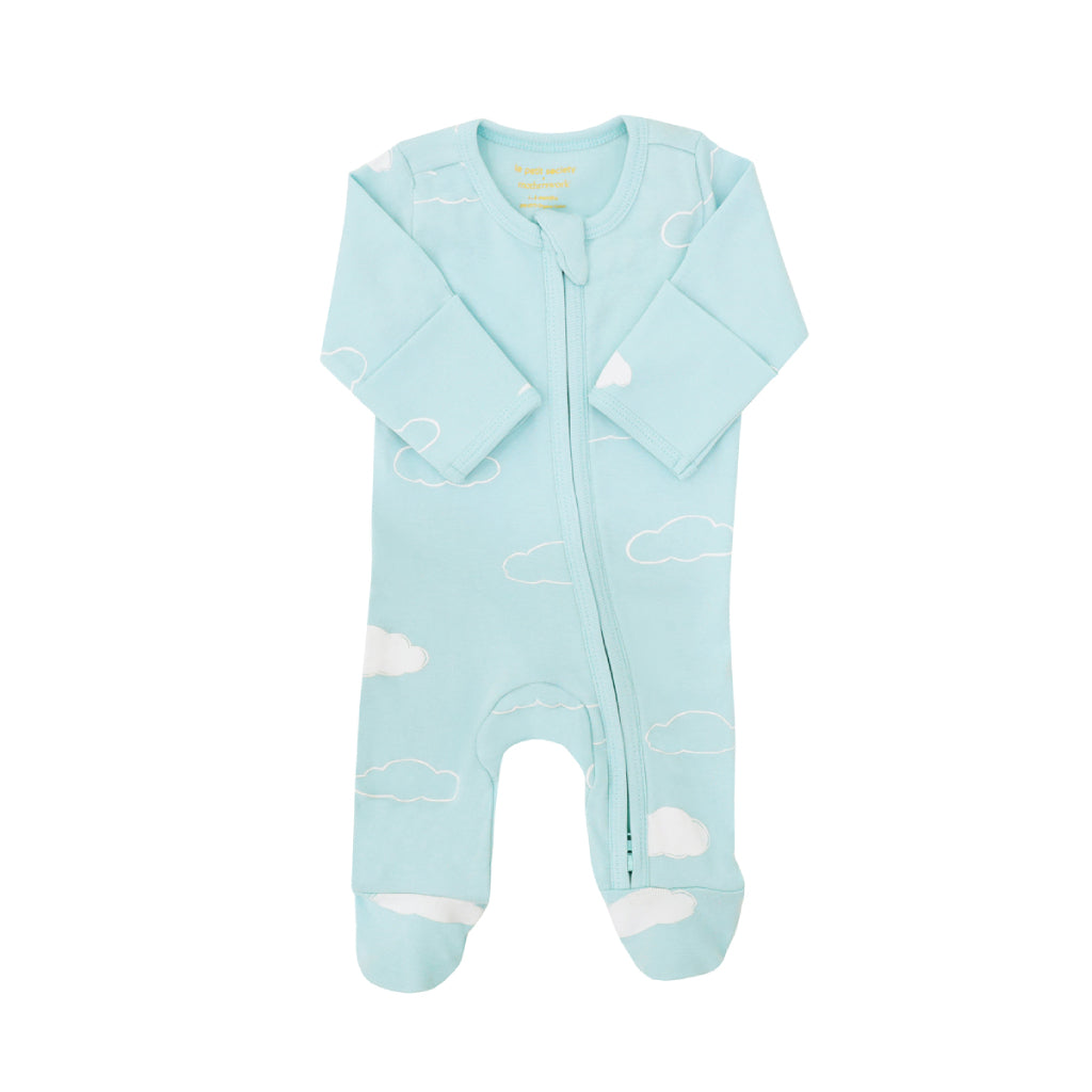 Motherswork x Le Petit Society Baby Organic Zip Sleepsuit in Cloud Print