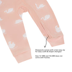 Motherswork x Le Petit Society Baby Organic Zip Sleepsuit in Swan Print