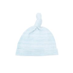 Motherswork x Le Petit Society Baby Organic Knotted Hat in Blue Stripes