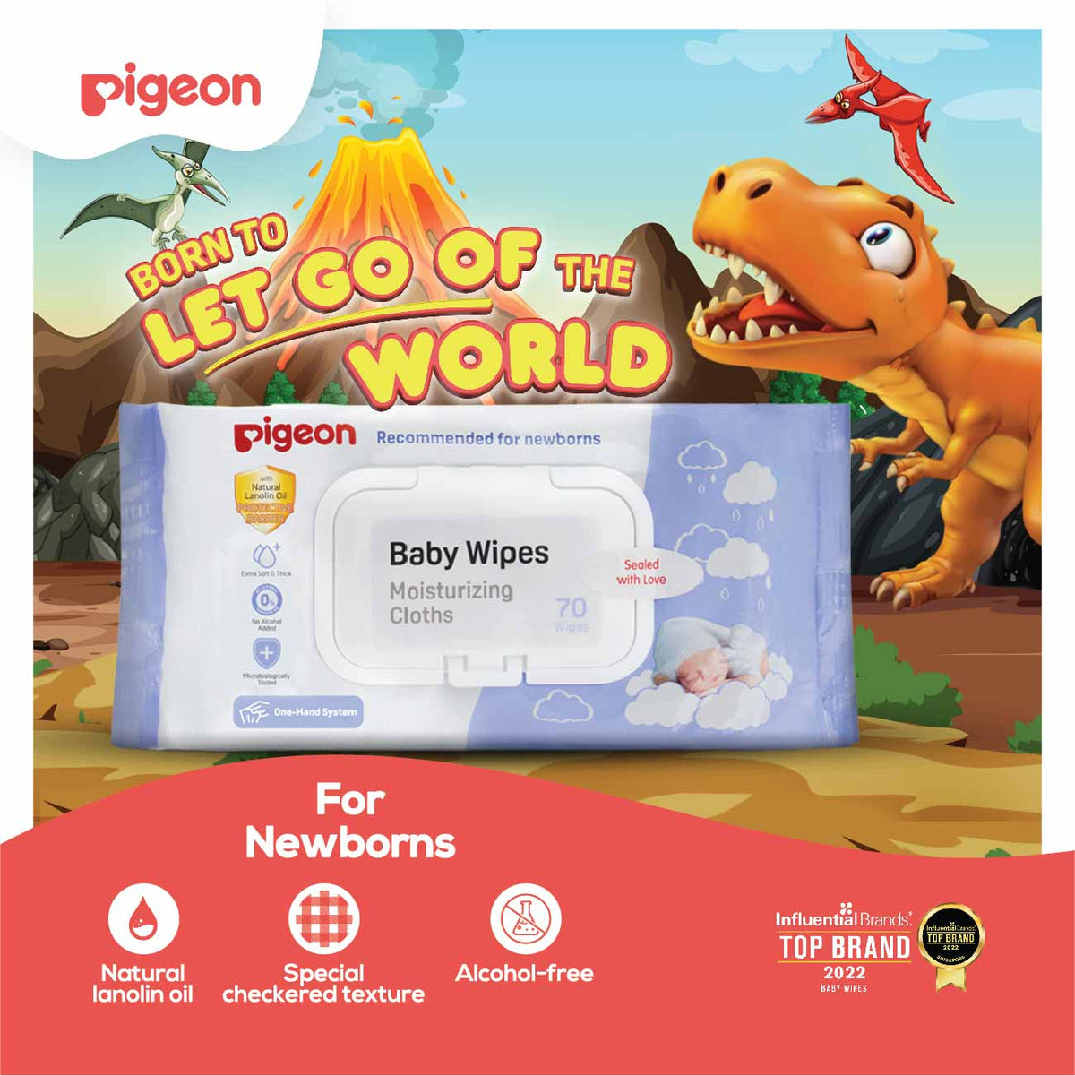 Pigeon Baby Wipes Moisturizing Cloths 70 sheets 3 in 1 Pack