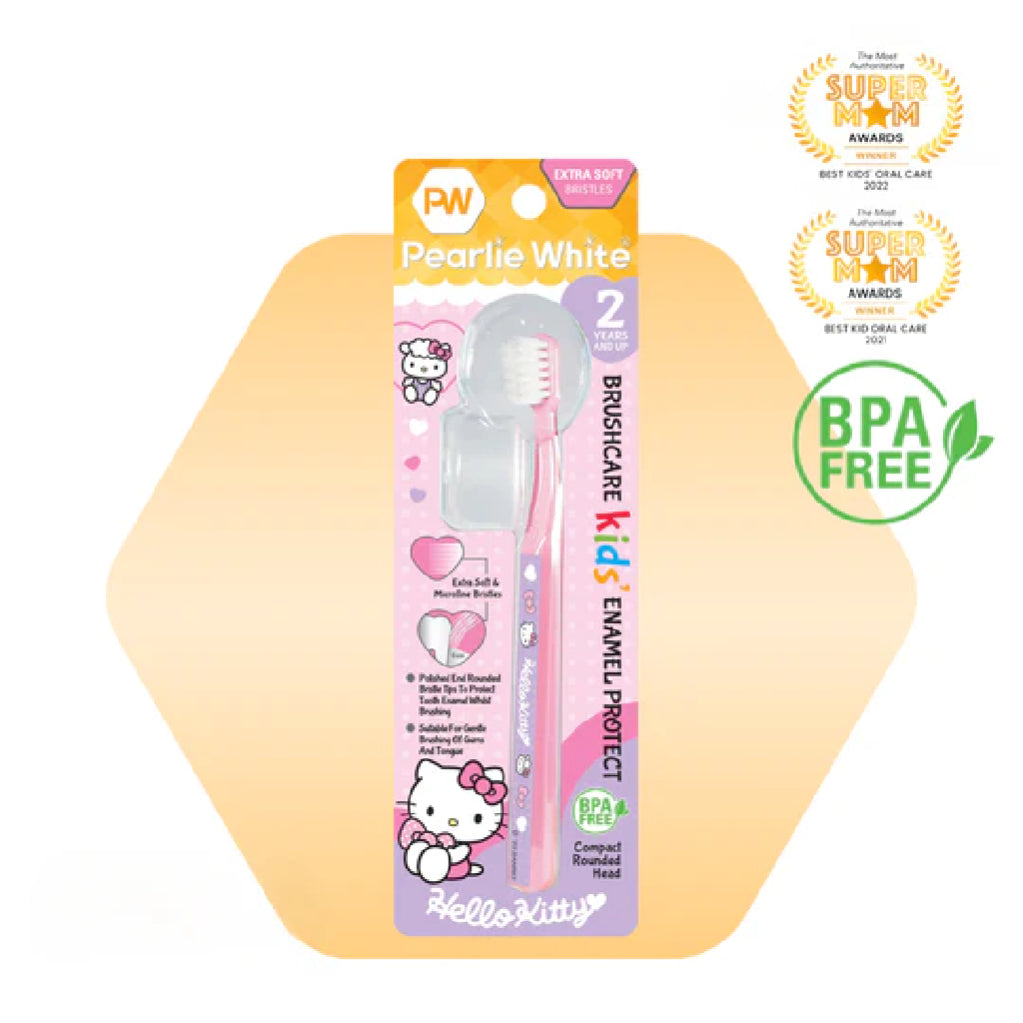 Pearlie White Brush Care Enamel Protect Kids Extra Soft Toothbrush Hello Kitty