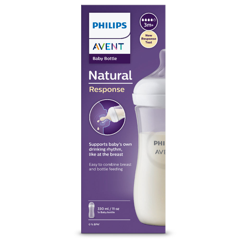 Philips Avent Natural Response Baby Bottle Single Plain - 3 Sizes