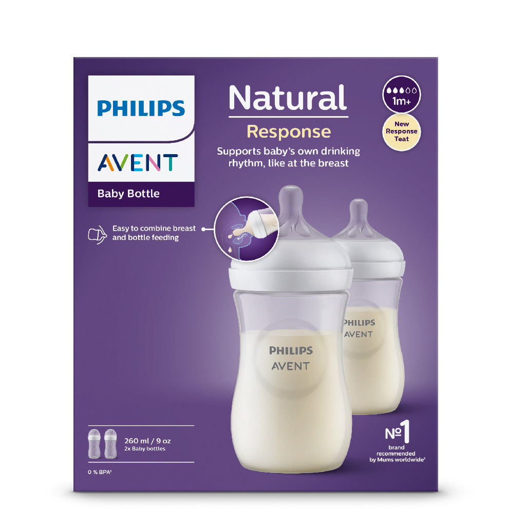 Philips Avent Natural Response Baby Bottle Twin - 3 Sizes