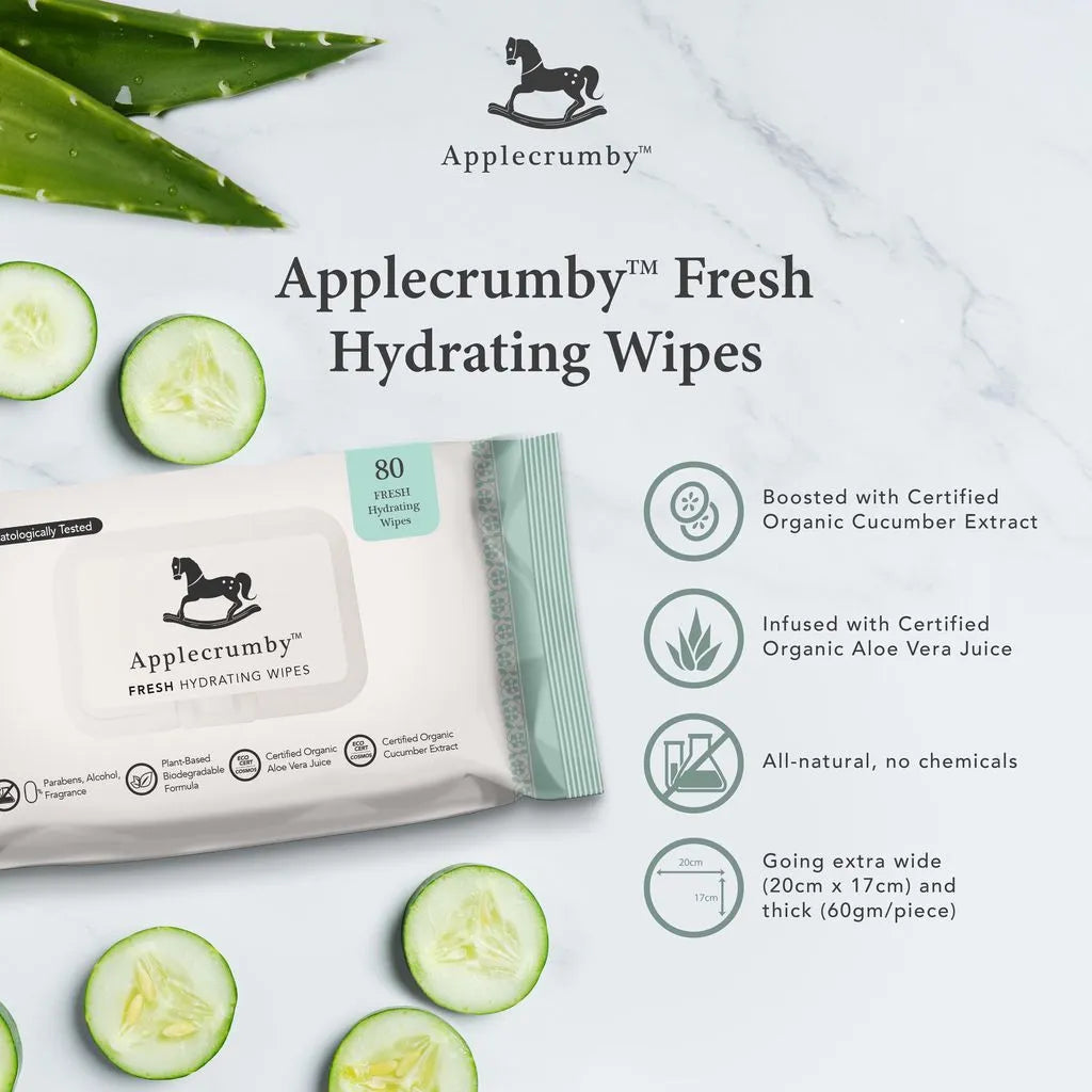 Applecrumby® Fresh Hydrating Wipes 80s (2 Packs Bundle)