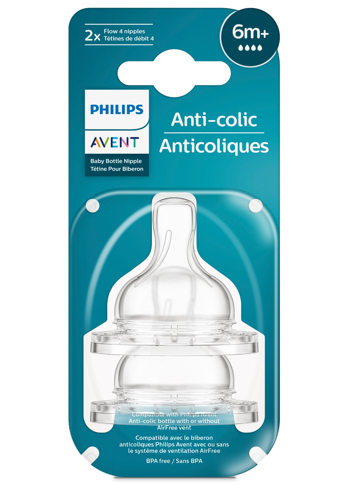 Avent Anti-Colic Nipple Teats Airflex Flow