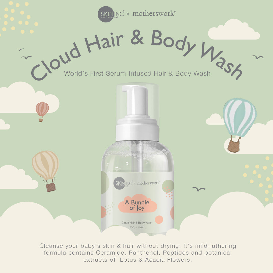 Motherswork x Skin Inc  A Bundle Of Joy Cloud Hair & Body Wash