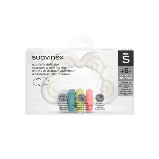 Suavinex Cloud Silicone Educational Teething Ring