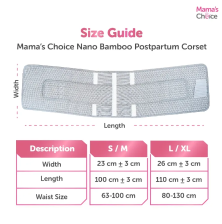 Mama’s Choice Postpartum Nano Bamboo Corset (Grey)