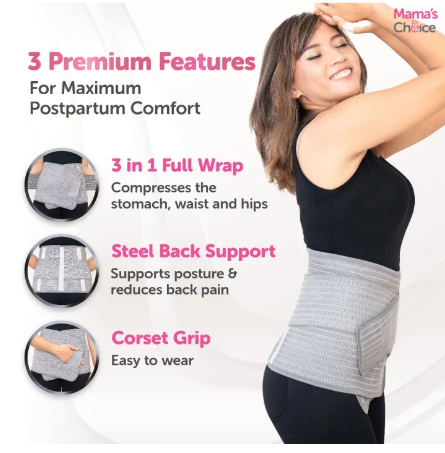 Mama’s Choice Postpartum Nano Bamboo Corset (Grey)