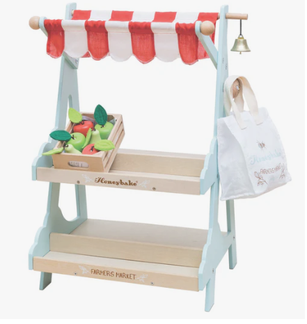 Le Toy Van Wooden Market Stall & Fruit Play Food Crate