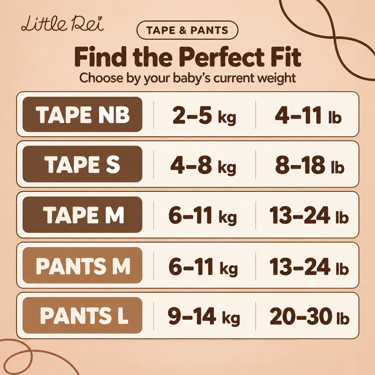 Little Rei Eco-Conscious Luxury Tape Diapers Full Pack