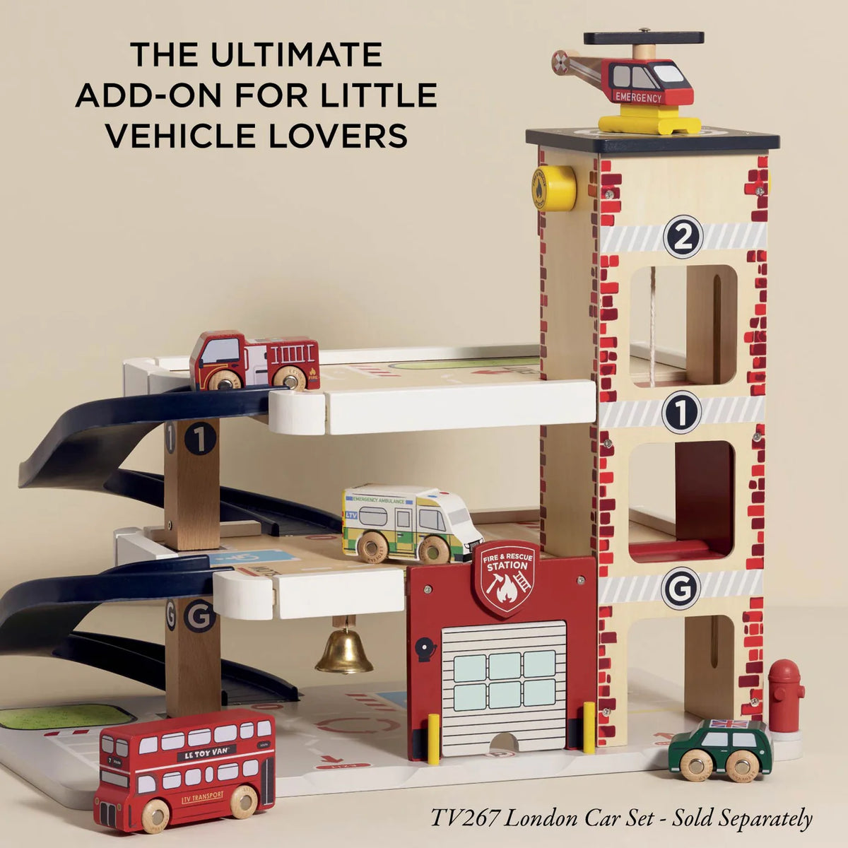 Le Toy Van Fire & Rescue Wooden Garage