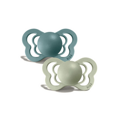BIBS Couture 2 Pack Island Sea/Sage Silcone Pacifier 6-18 Months