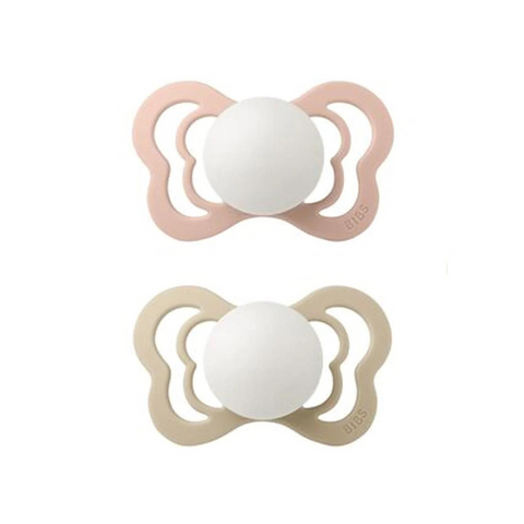 BIBS Couture Silicone Pacifier Twin Pack - Blush Night / Vanilla Night