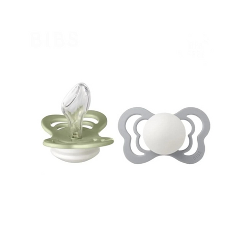 BIBS Couture Silicone Pacifier Twin Pack - Sage Night / Cloud Night