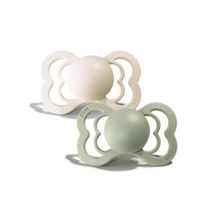 BIBS Supreme Latex Pacifier 2 Pack Ivory/Sage 0-6 Months