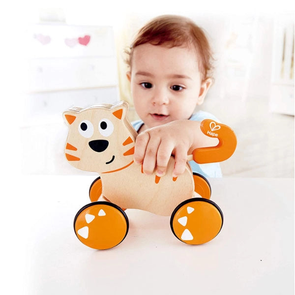Hape Dante Wooden Push And Go Cat Toddler Toy