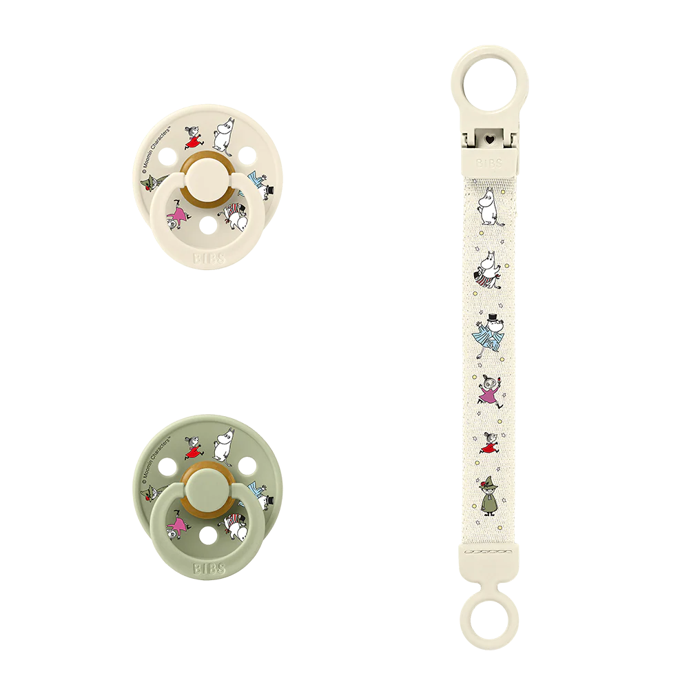 BIBS x Moomin Colour Pacifier & Loop Clip Gift Set