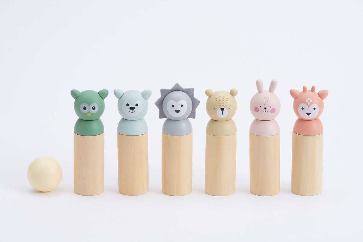 Bubble Wooden Animal Bowling Set