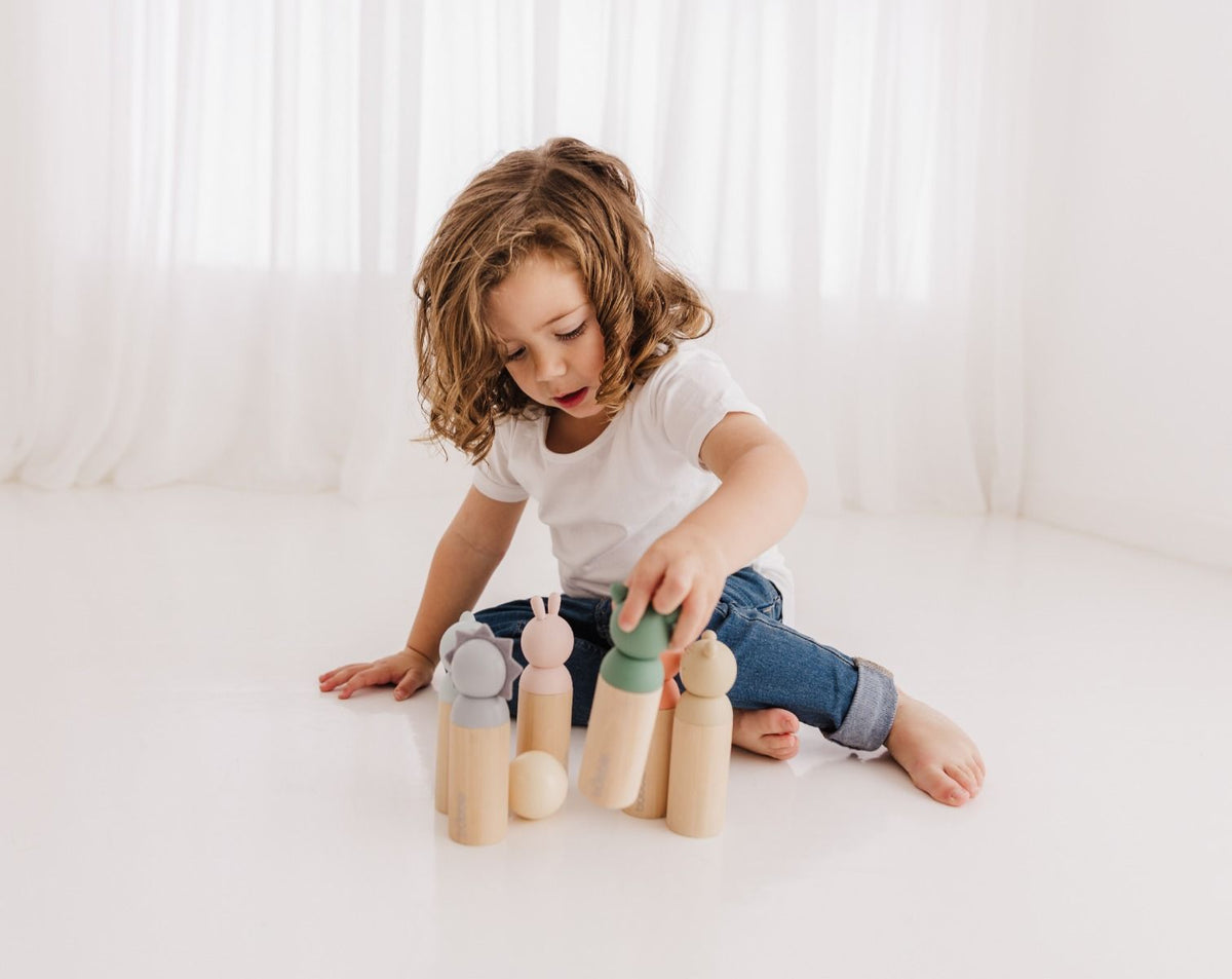 Bubble Wooden Animal Bowling Set