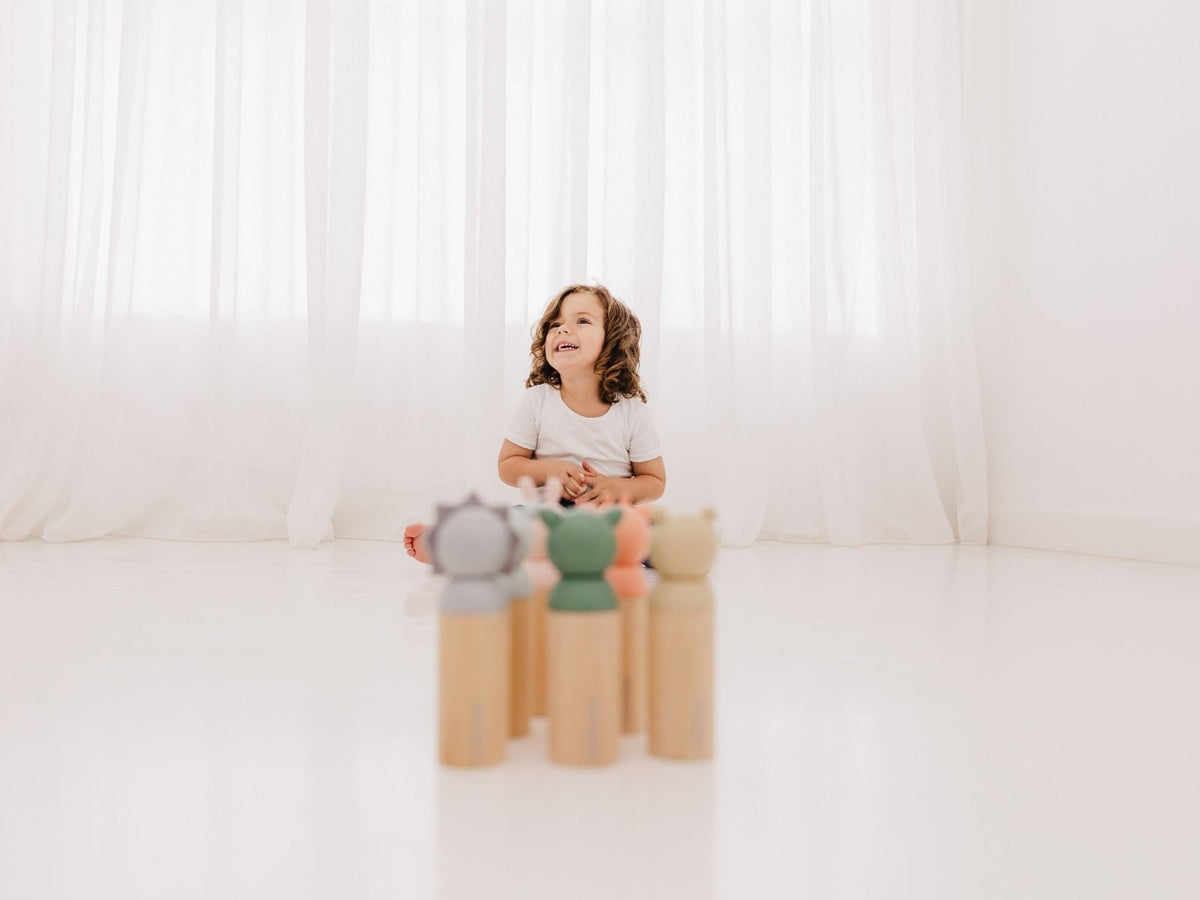 Bubble Wooden Animal Bowling Set