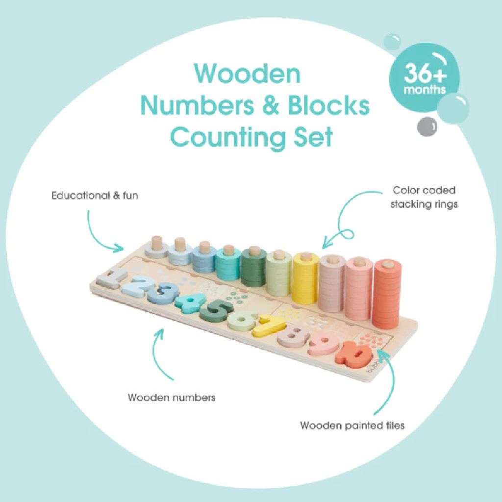 Small Rectangular Counting Blocks Bubble Wooden Numbers & Blocks Counting Set | motherswork Singapore ...