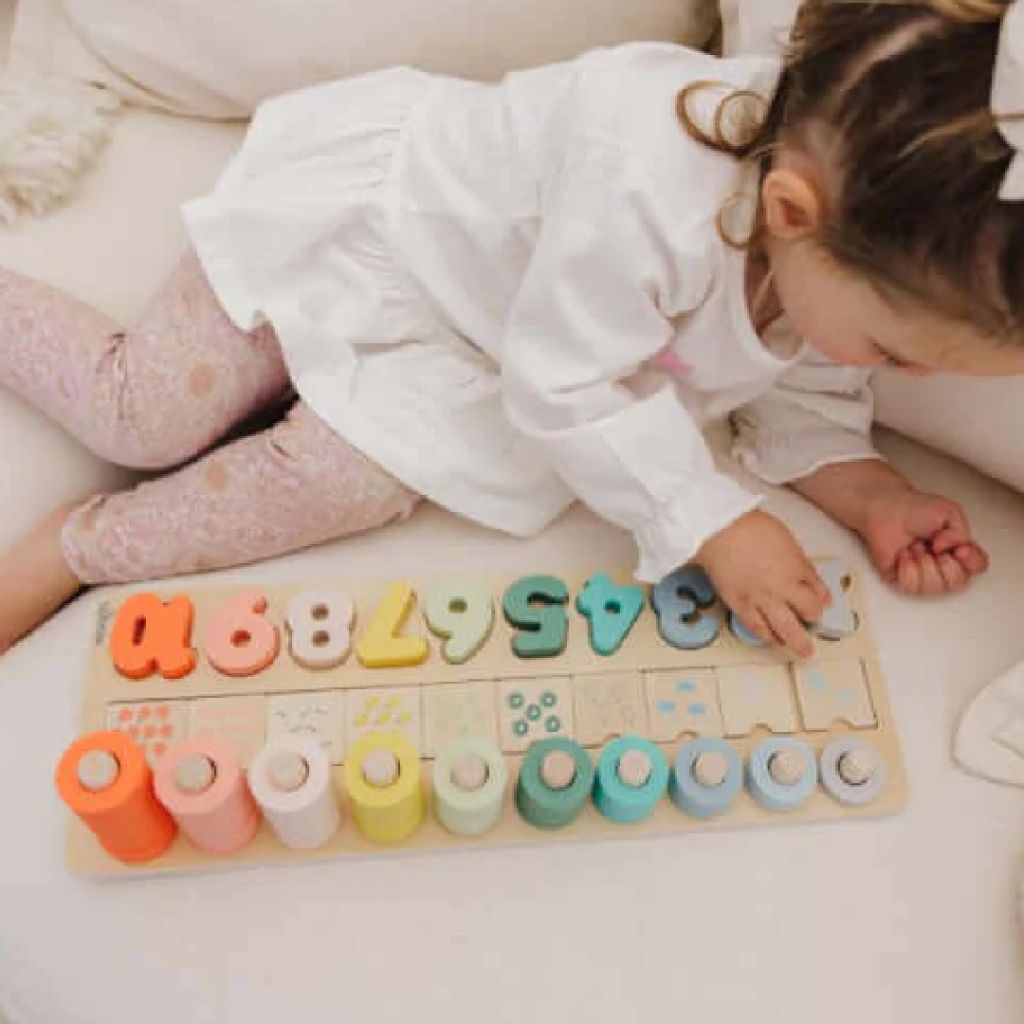 Bubble Wooden Numbers & Blocks Counting Set