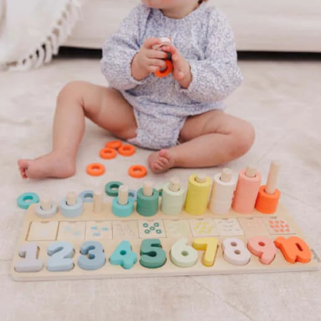 Bubble Wooden Numbers & Blocks Counting Set