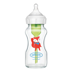 Dr Brown’s Options+ Wide Neck Glass Bottle, Cartoon Fox, 270 ml, 1-Pack